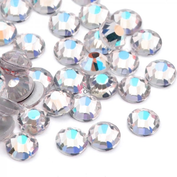Strasuri din Cristale 100 bucati SC257 Argintii cu Reflexii Blue 2,8mm